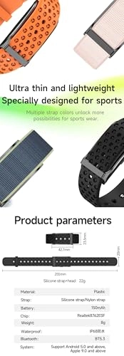 Screen Less Fitness Tracker - Heart Rate Monitor USB Charging Black