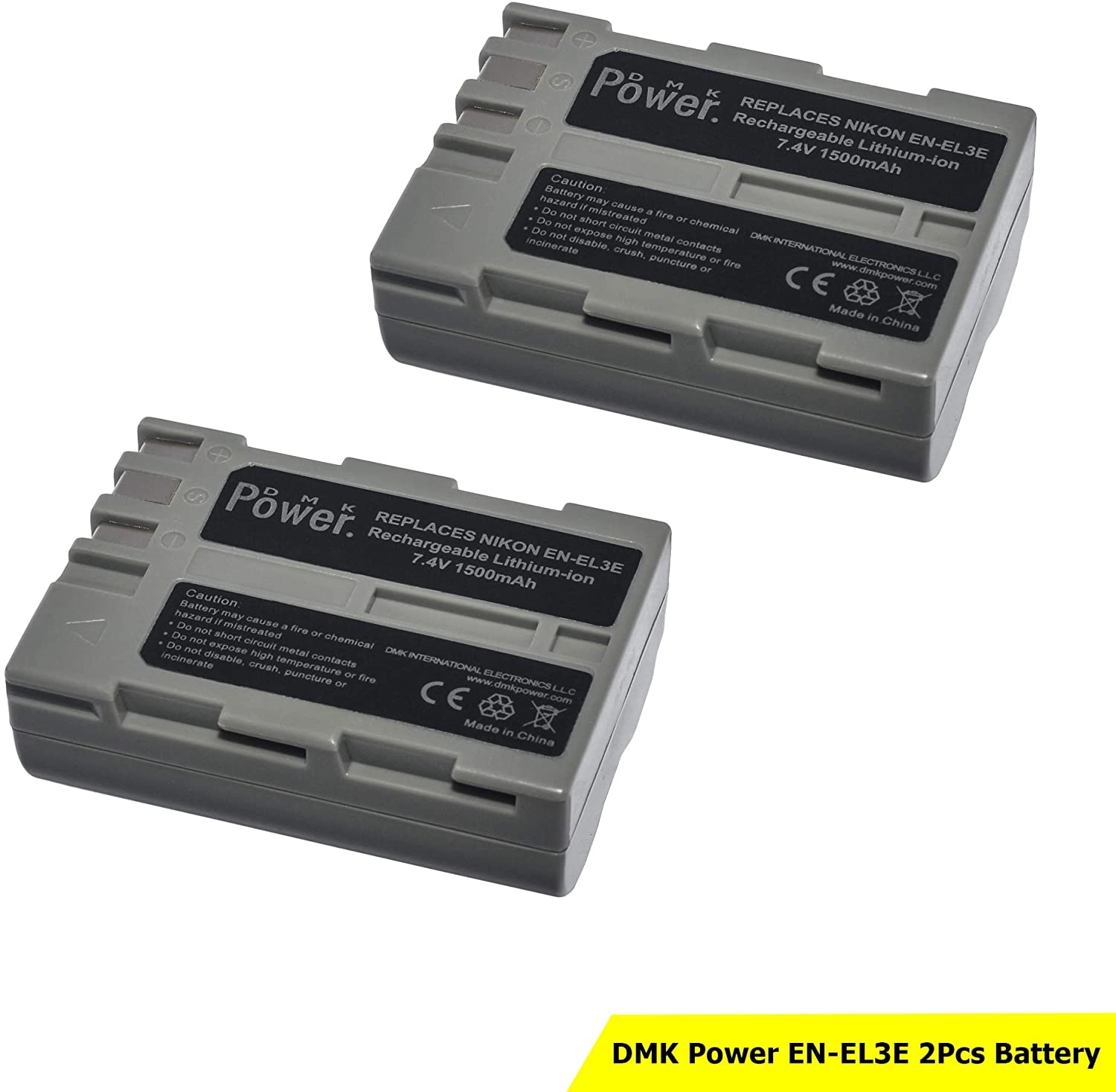 DMK EN-EL3e - Battery 2 Pack for Nikon D50 D70 D70s D80 D90 D100 D200 D300 D300S D700 D900 Digital SLR Camera