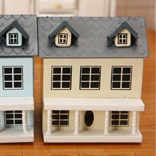 Miniature Wooden House - beige 7 x 6.5 x 6.1 cm