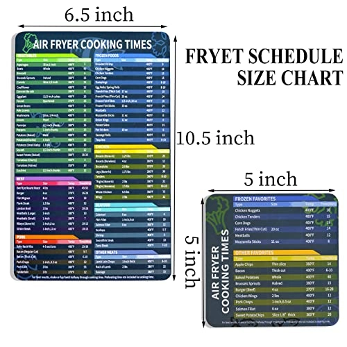 Air Fryer Magnetic Cheat Sheet - Plastic 2 Pack