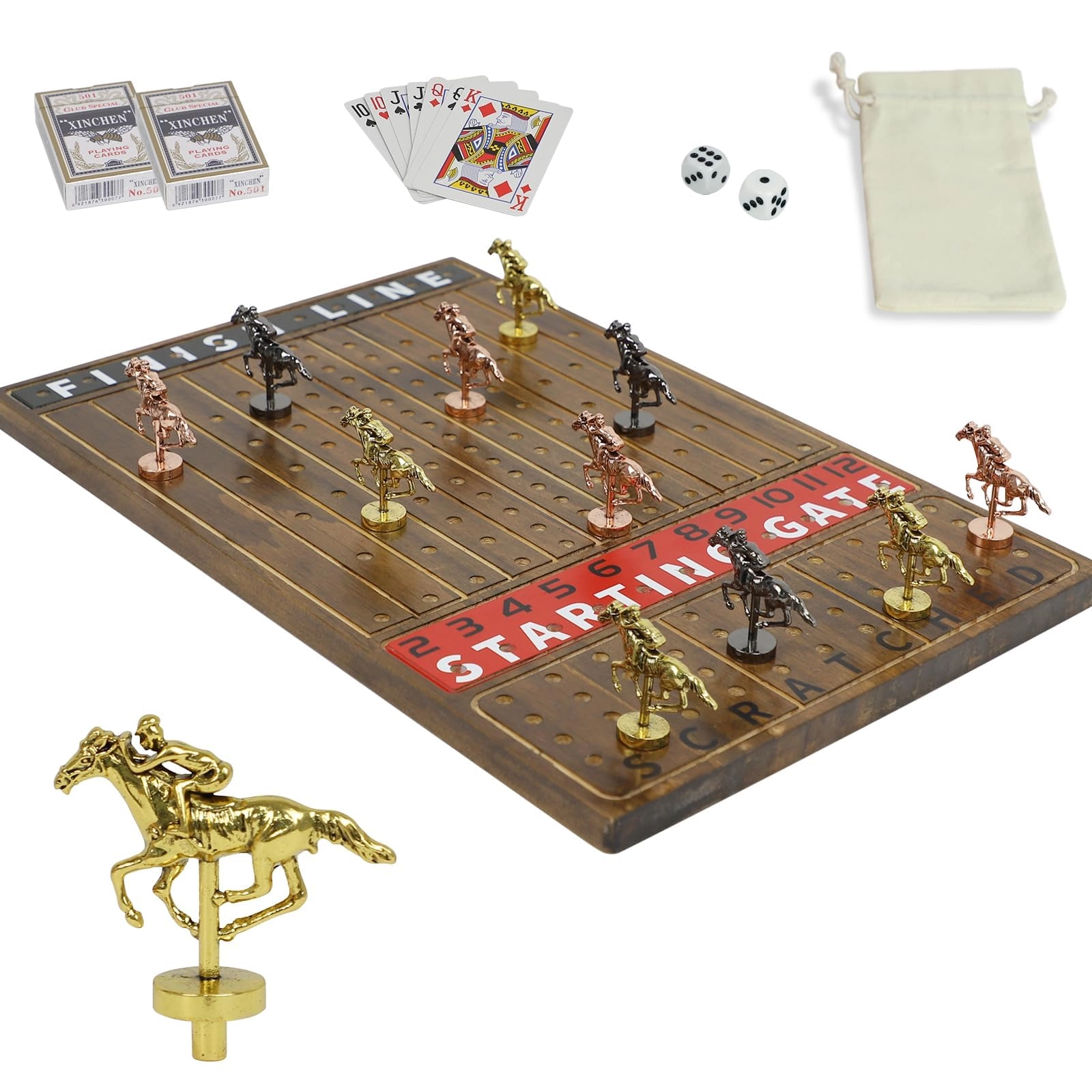 Horse Racing Board Game - Solid Wood Luxury Edition