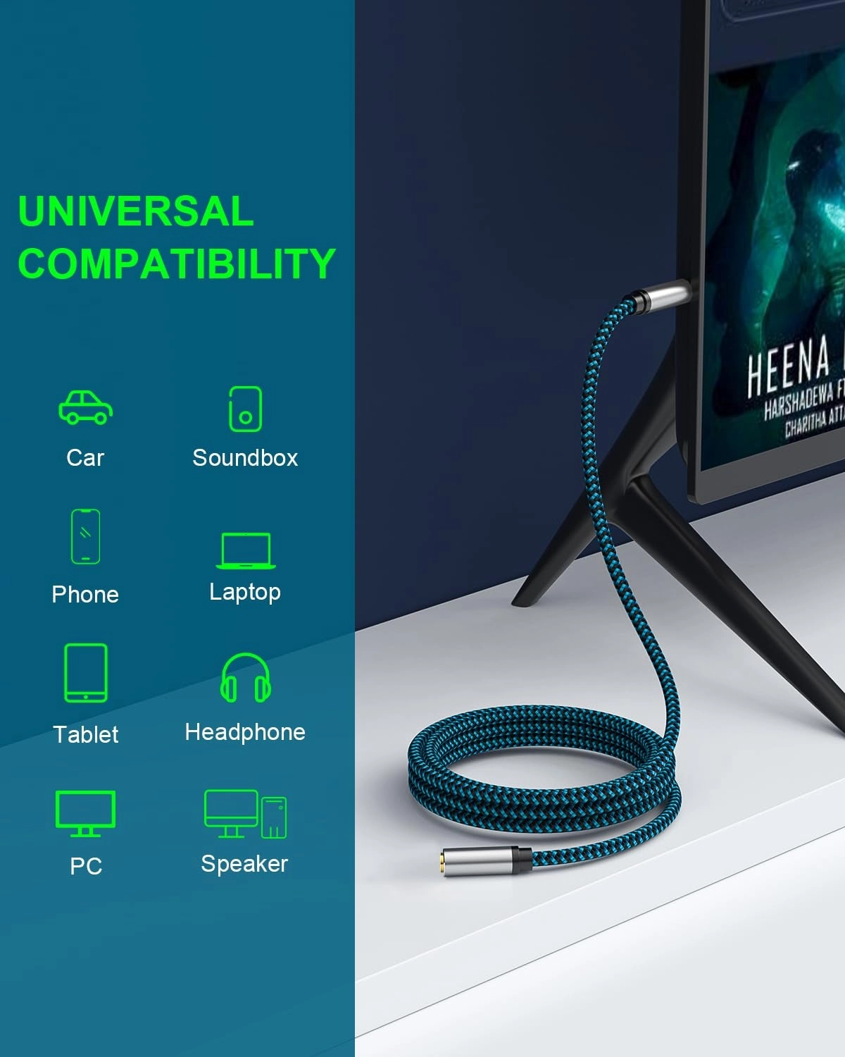 Headphone Extension Cable for Universal - 20FT 3.5mm Male to Female