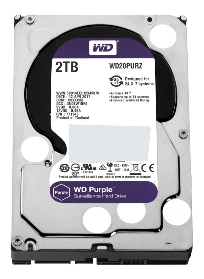 Purple 3.5" 64MB SATA 6Gb/s (WD20PURZ) - 2TB
