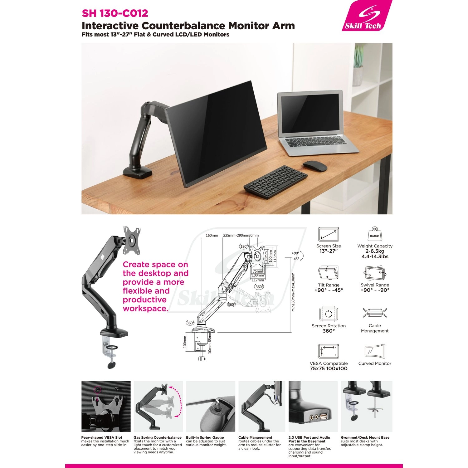 Skill Tech ST-SH130-C012 - 1 27 inch 100|100;75|75