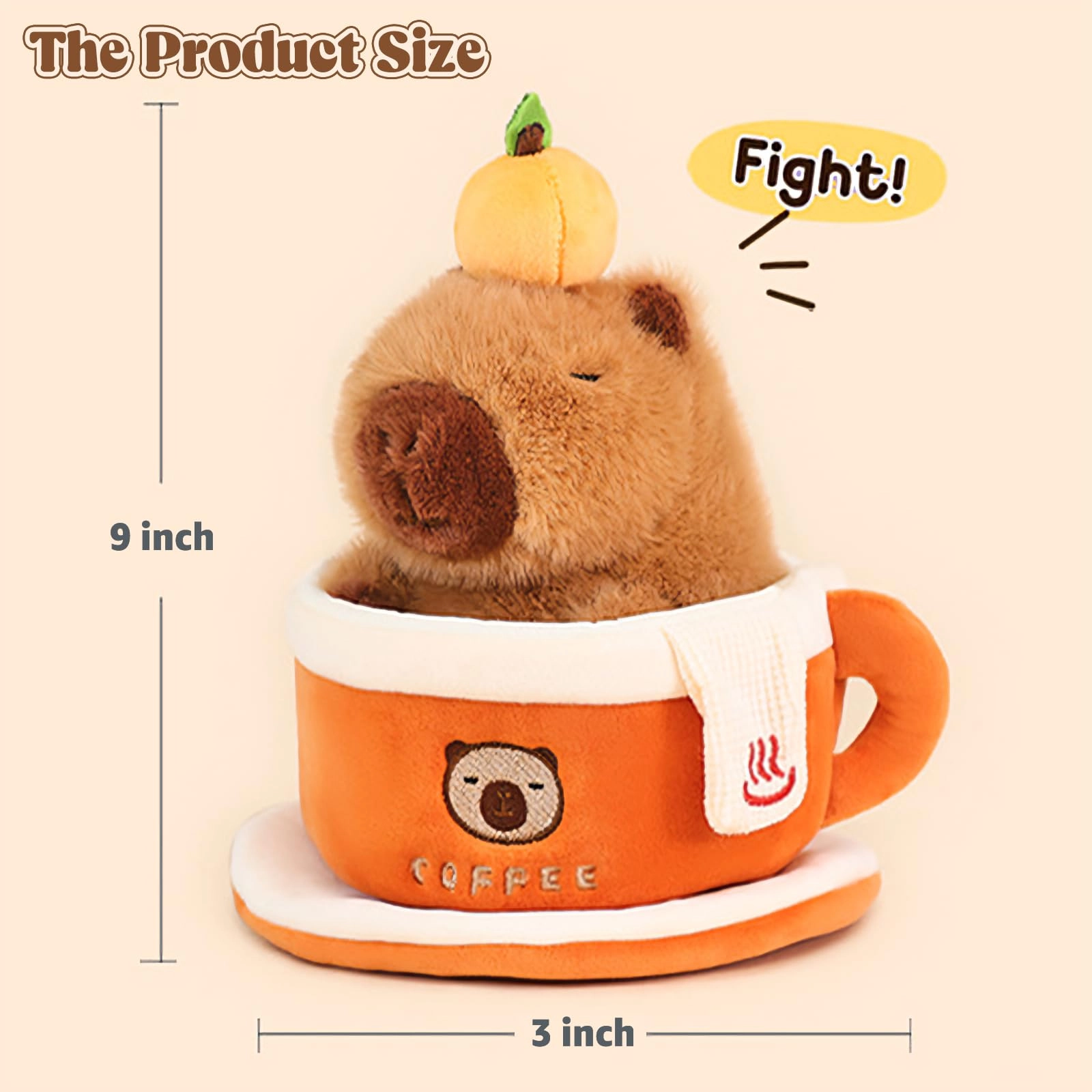Capybara Plush - 9 inch Strawberry Hat