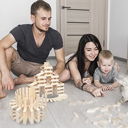 Wooden Plank Building Blocks - 200 pcs
