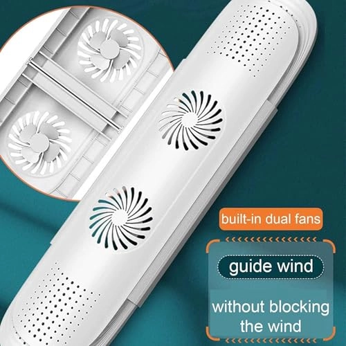 Air Conditioner Deflector - Dual Fans Foldable Adjustable 74 to 102 cm