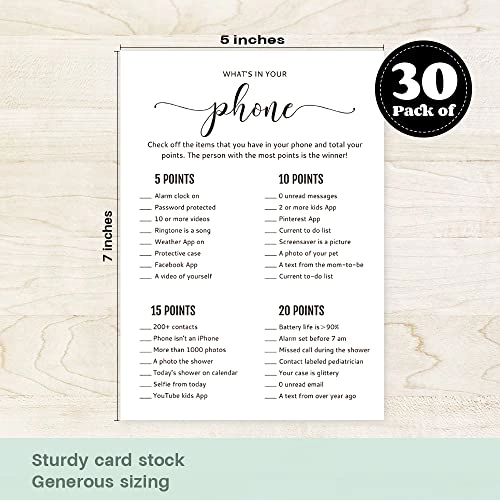 Bridal Shower Game Cards - Baby 30 piece(s)