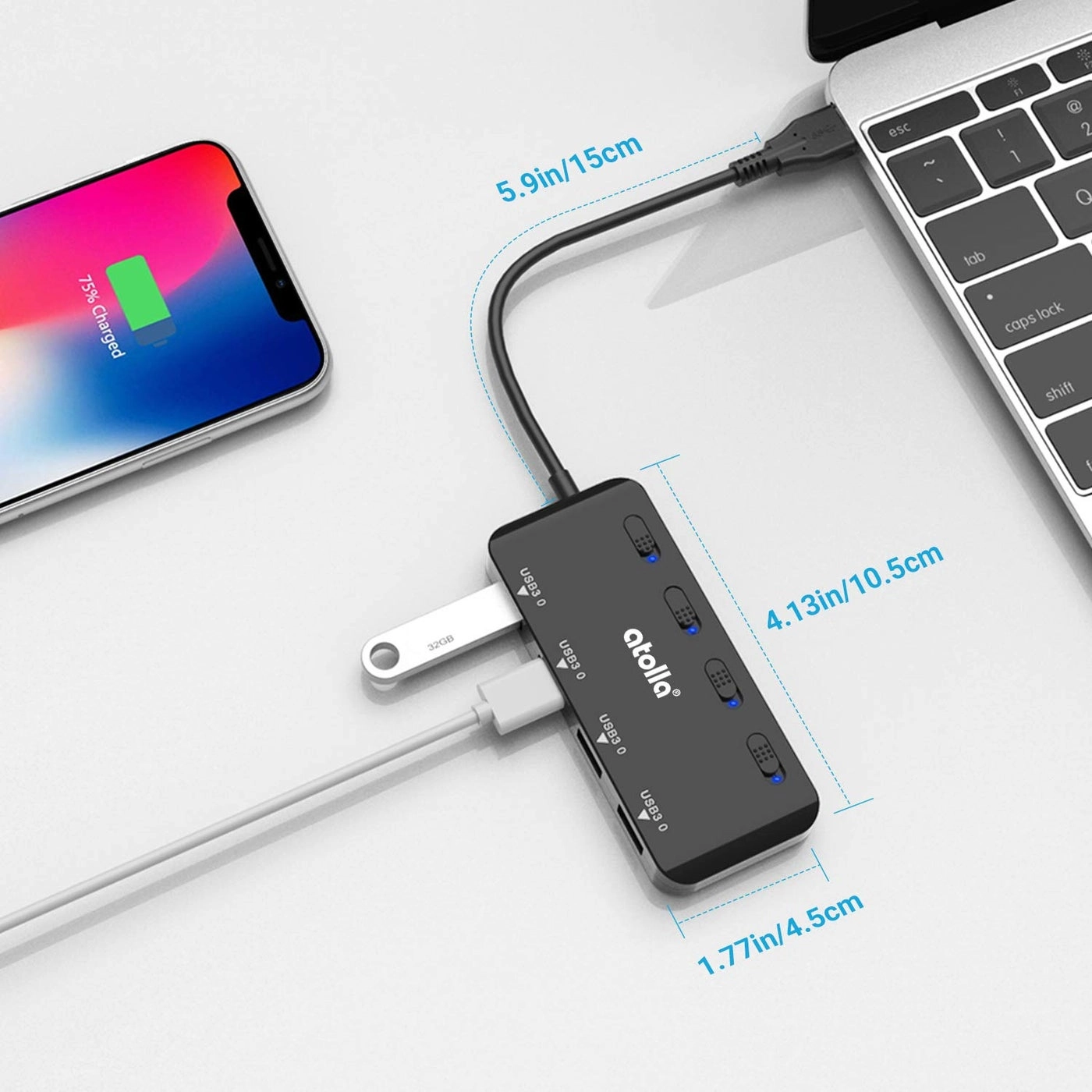 USB 3.0 Hub - 4-Port 5V/3A Adapter