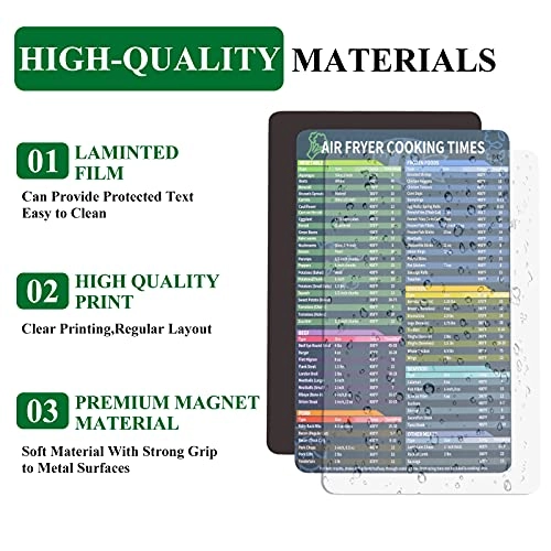 Air Fryer Magnetic Cheat Sheet - Plastic 2 Pack