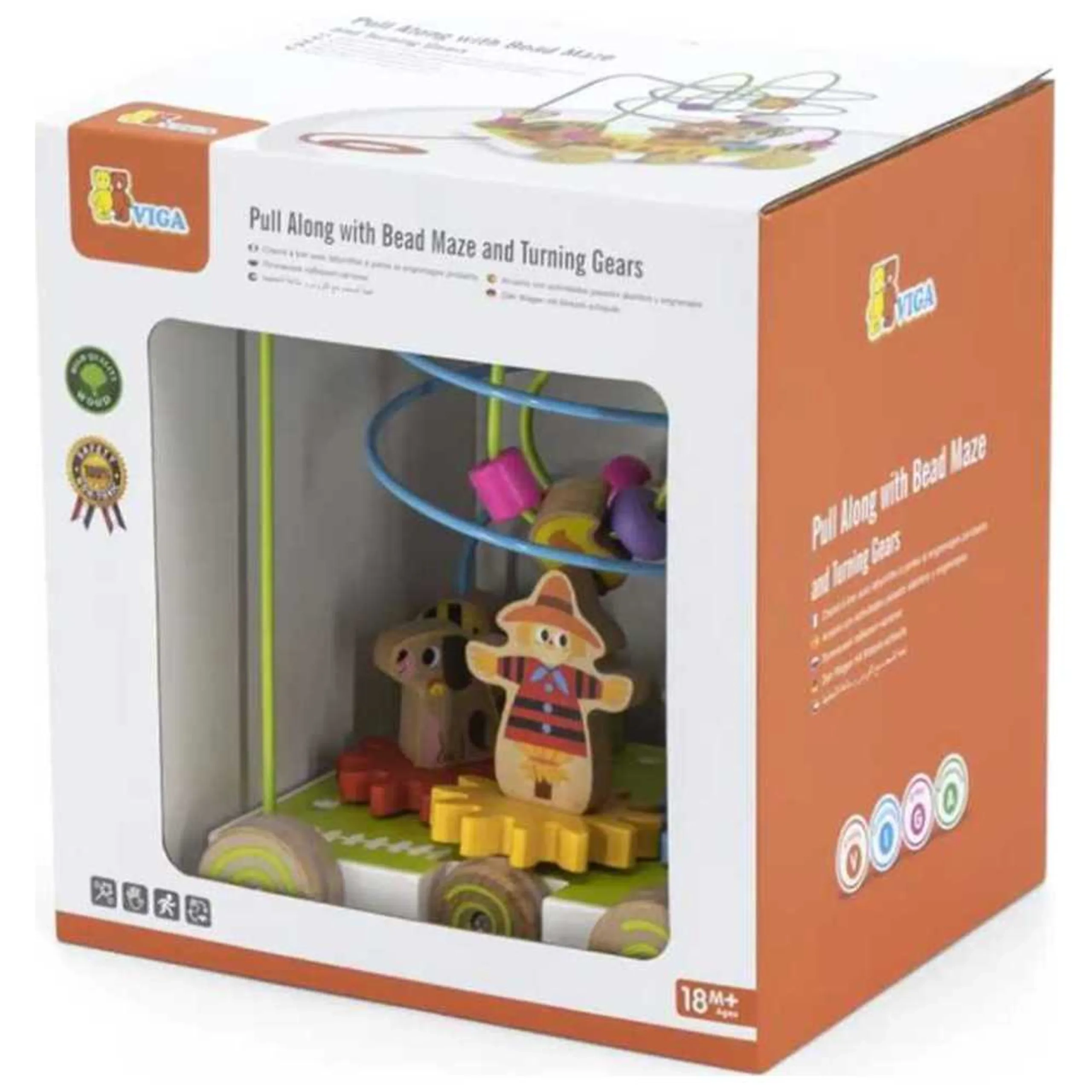 Pull Along Toy - Wire Beads Turning Gears