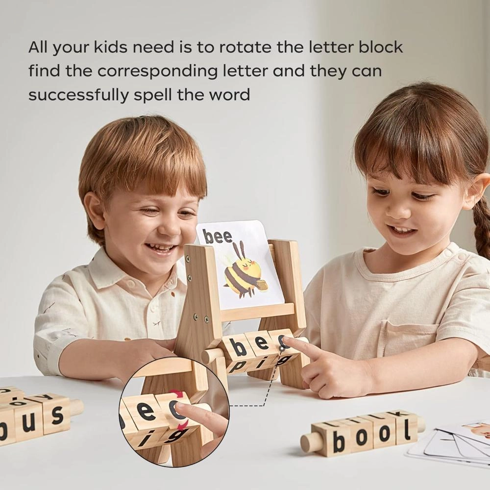 Wooden Reading Blocks Puzzle Toy - Suitable for 2 years & above