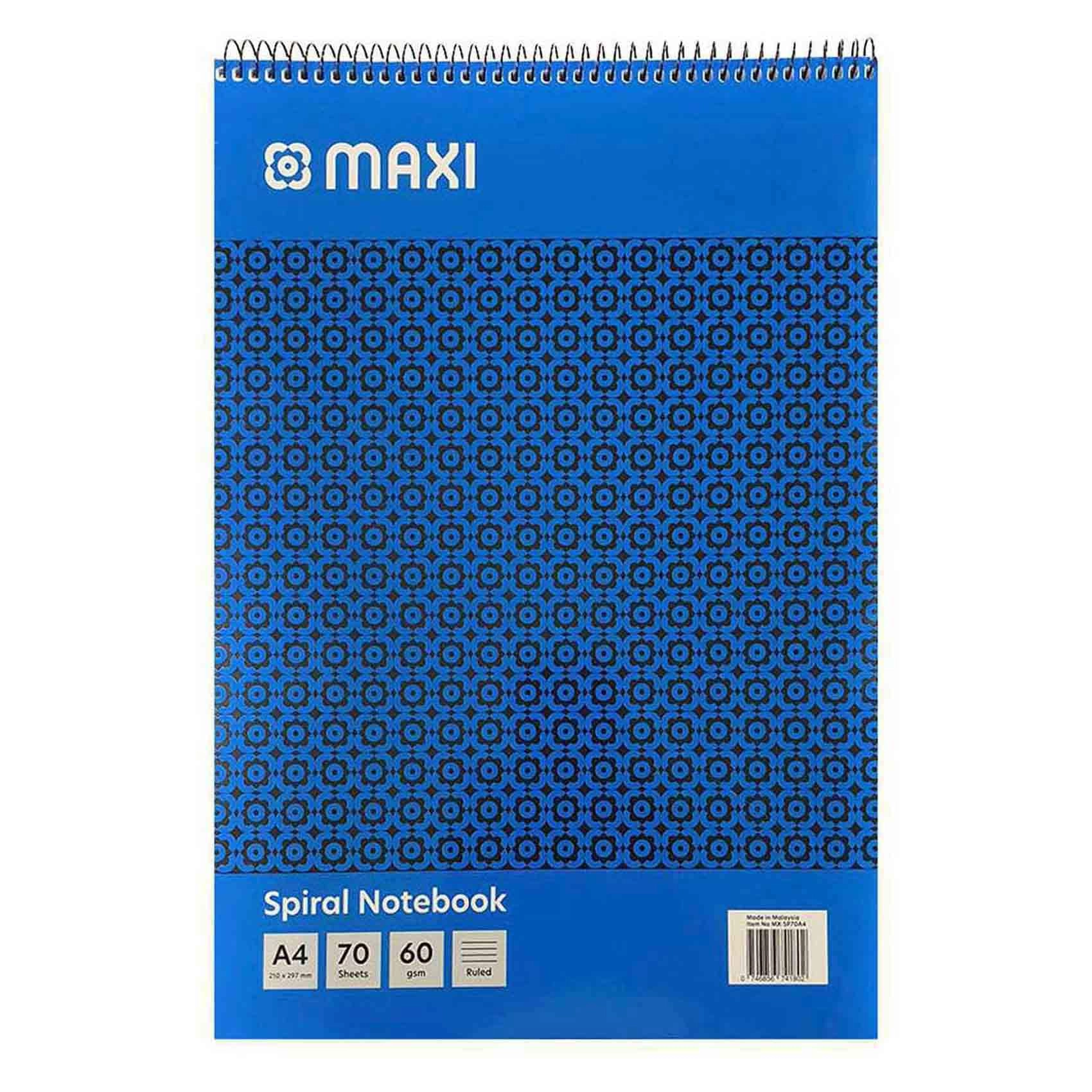 Maxi Notebook A4 Spiral - Lined 70 Sheets