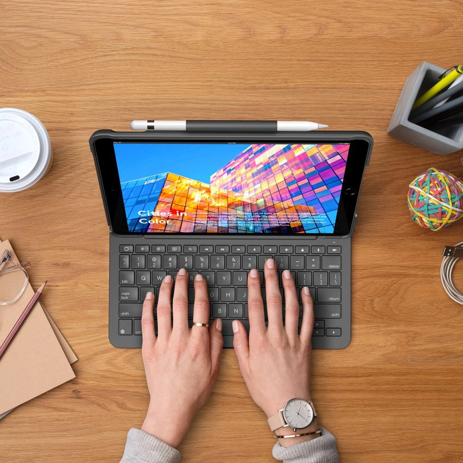 Keyboard Folio Case with Pencil Holder for iPad Air (3rd Generation)