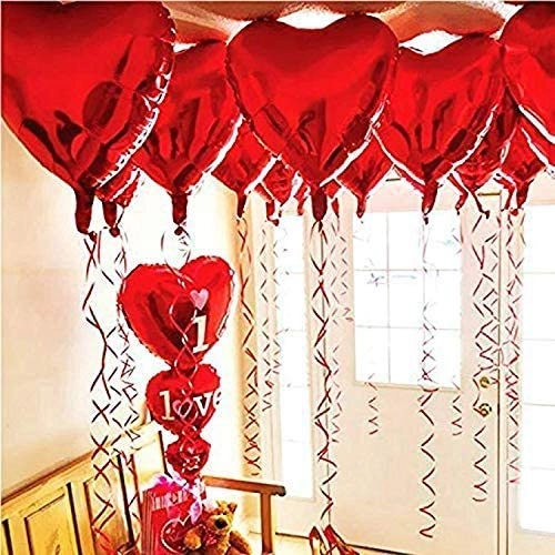Heart Foil Balloon - 5-Pieces Wedding Valentine's Day Bridal Shower Birthday Party
