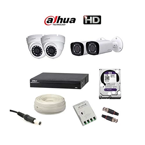 Dahua Technology Camera + DVR + Hard Disk + Wire - 2 Bullet Cameras 2 Dome Cameras 4CH 2MP