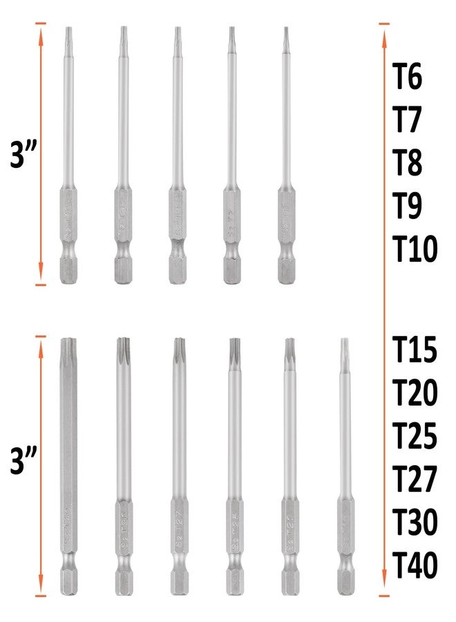 Torx Head Screwdriver Bit Set - 11 Piece 3 Inch Long