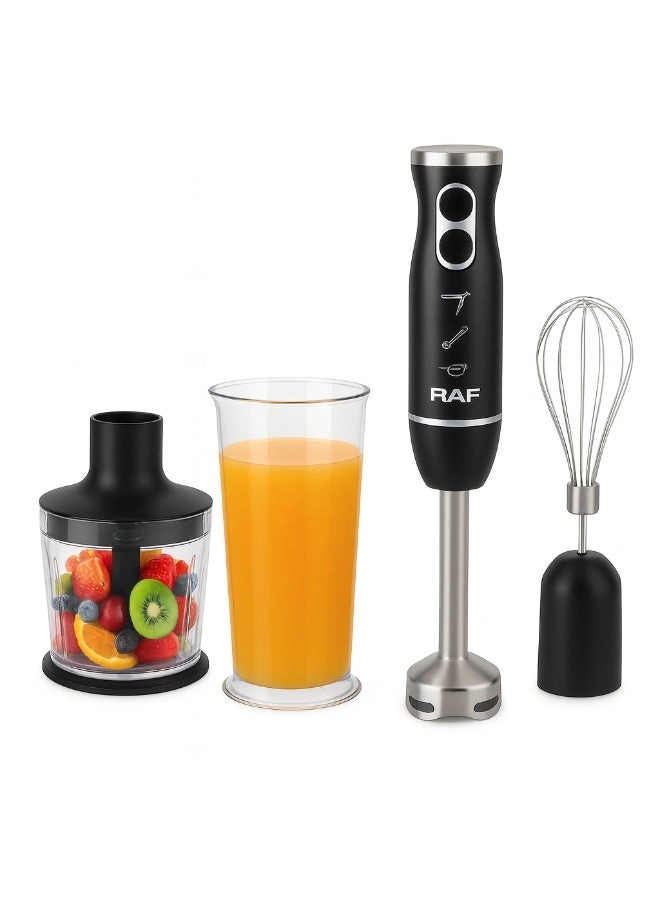 4-in-1 Hand Blender Set - 4-Blade Stainless Steel Chopper & Whisk