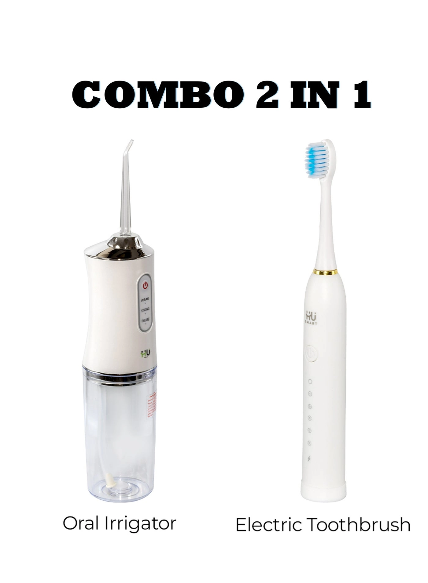 H U Sonic Electric Toothbrush - 6 Cleaning Modes + Water Flosser - 360° Cleaning Technology