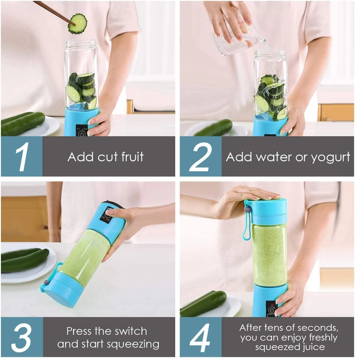 6 Blade Smoothie Maker - Portable Rechargeable USB