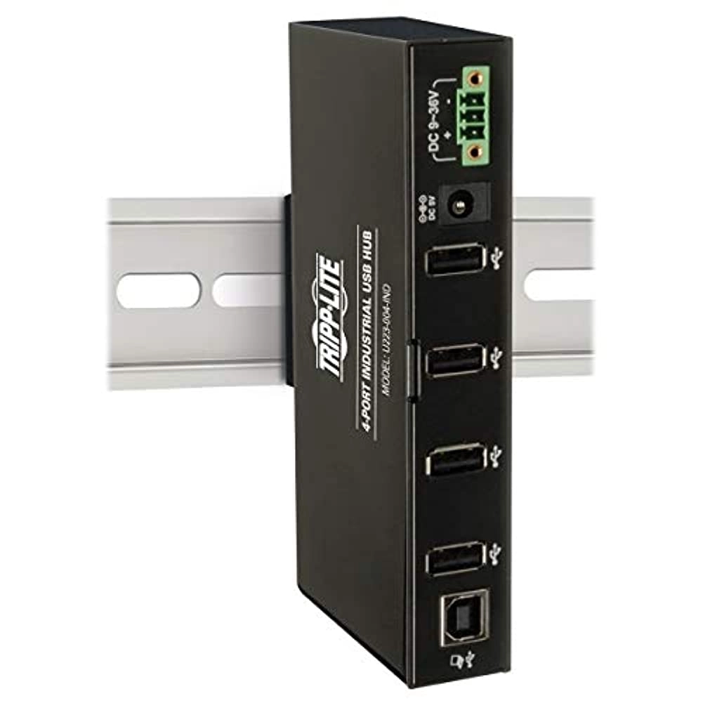 4-Port Rugged Industrial USB 2.0 Hi-Speed Hub - 15kV ESD Metal case