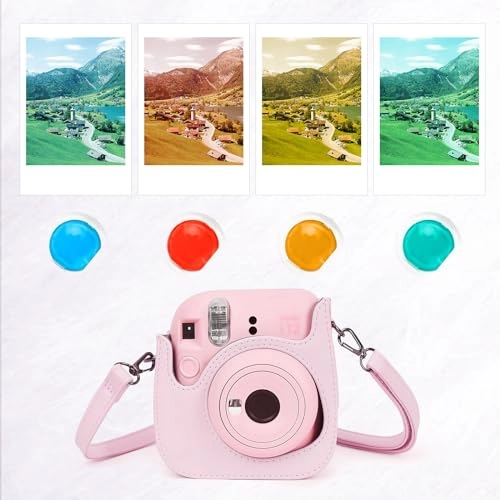 Camera Accessories Compatible with Instax Mini 12 / Mini 11 / Mini 9 - Leather Camera Bag Photo Album Bundle