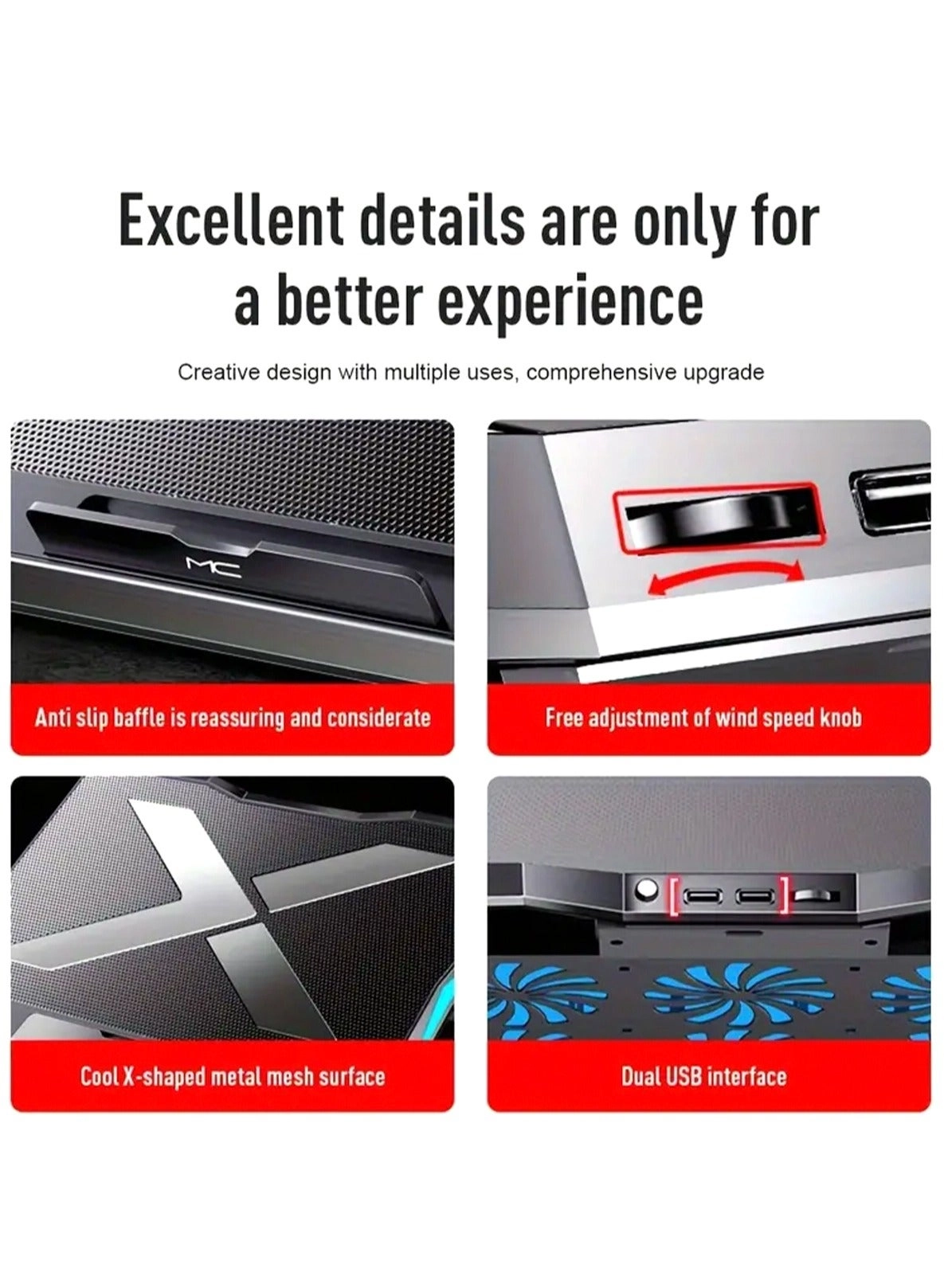 laptop cooling pad - 6 fans 18 inch