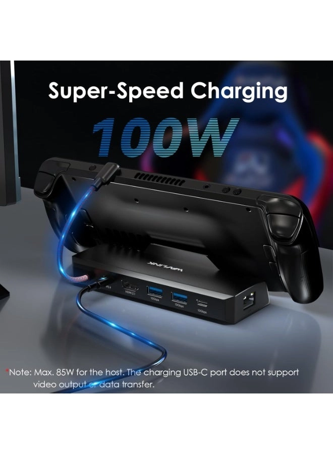 Steam Deck Dock - 4K@144Hz HDMI 2.1 100W PD IN 3x 10G USB 3.2 Gigabit RJ45