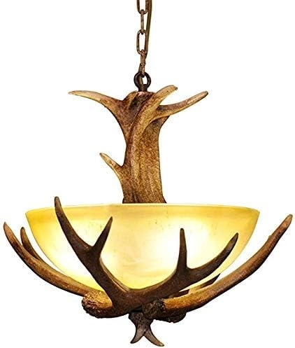 TYdfhSHR Antler Chandelier Pendant Light - E27 Vintage Resin
