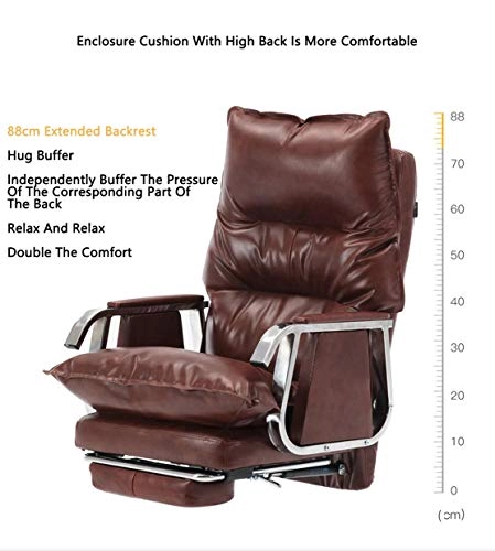 Desk Chair - PU Leather Brown High Back
