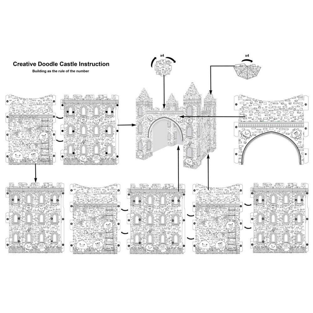 Doodle Erasable Painting Castle - Set of 6 Sketch Pens