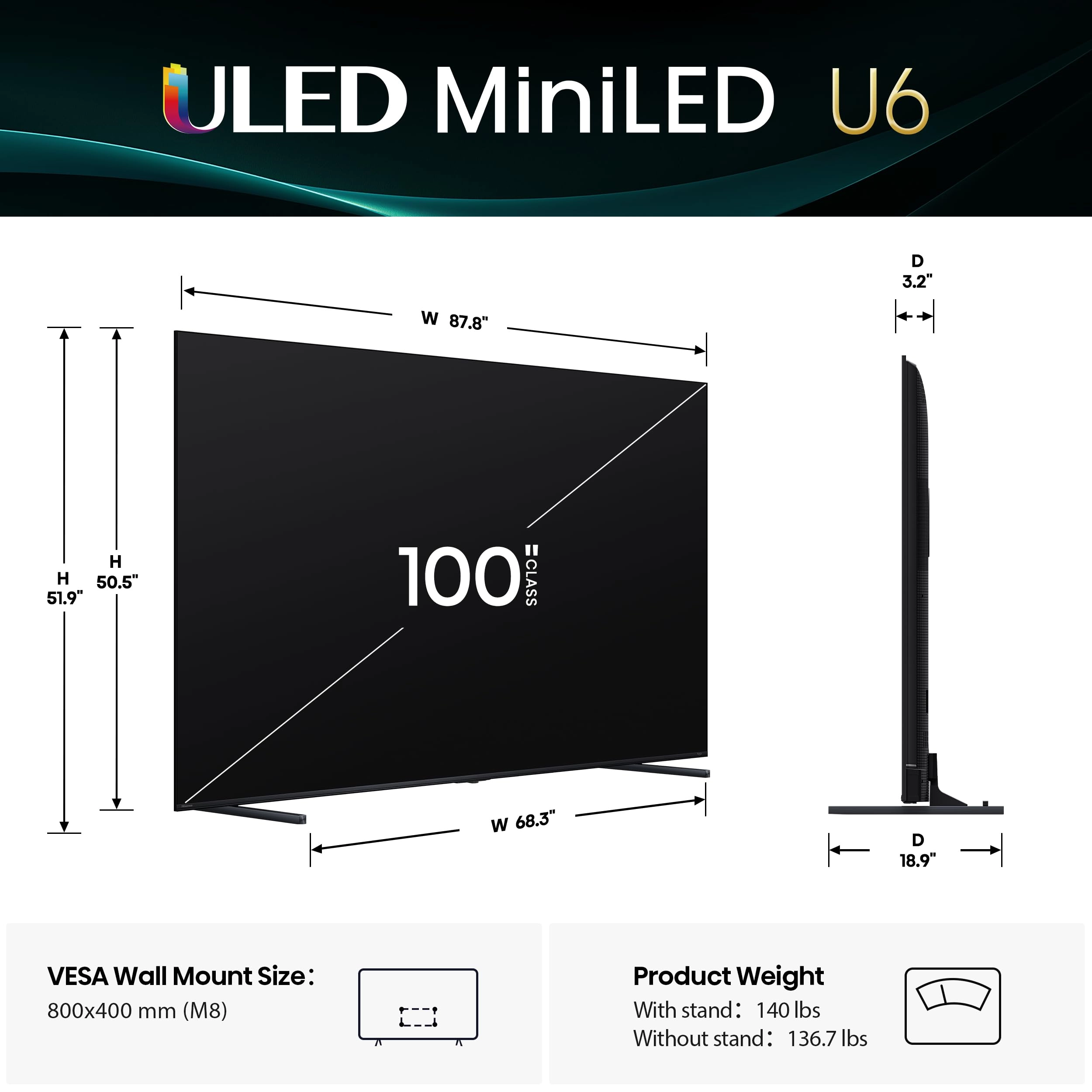 100U65QF - 100 inch