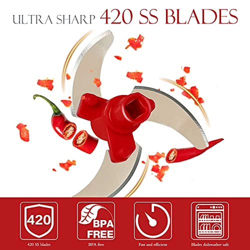 Mini Garlic Chopper Grinder - 2 cups 3 blades