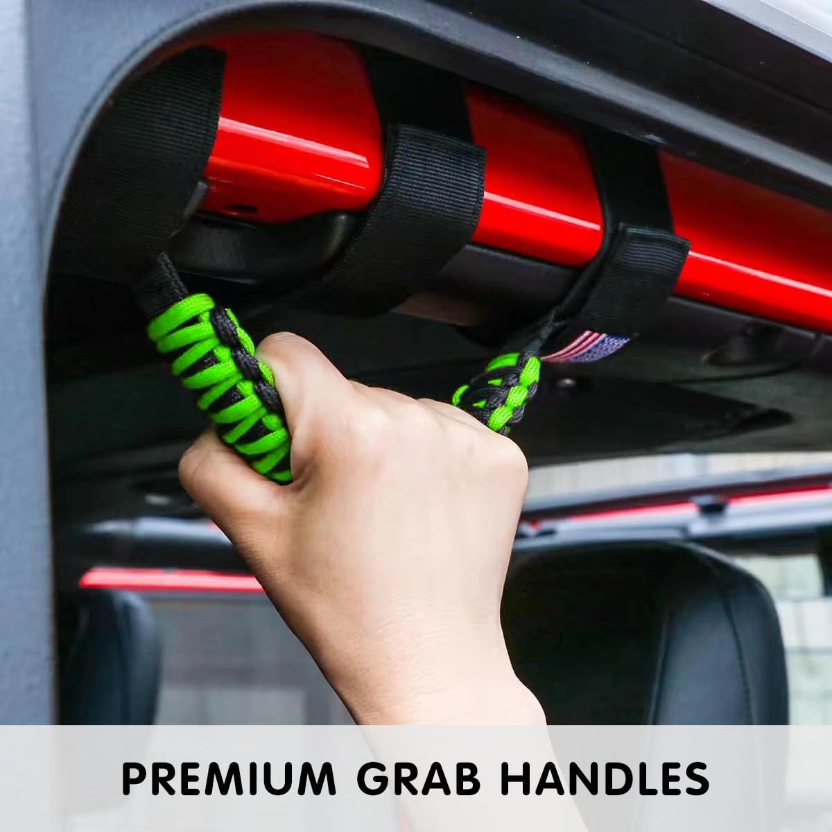 Roll Bar Grab Handles - 2PCS Green
