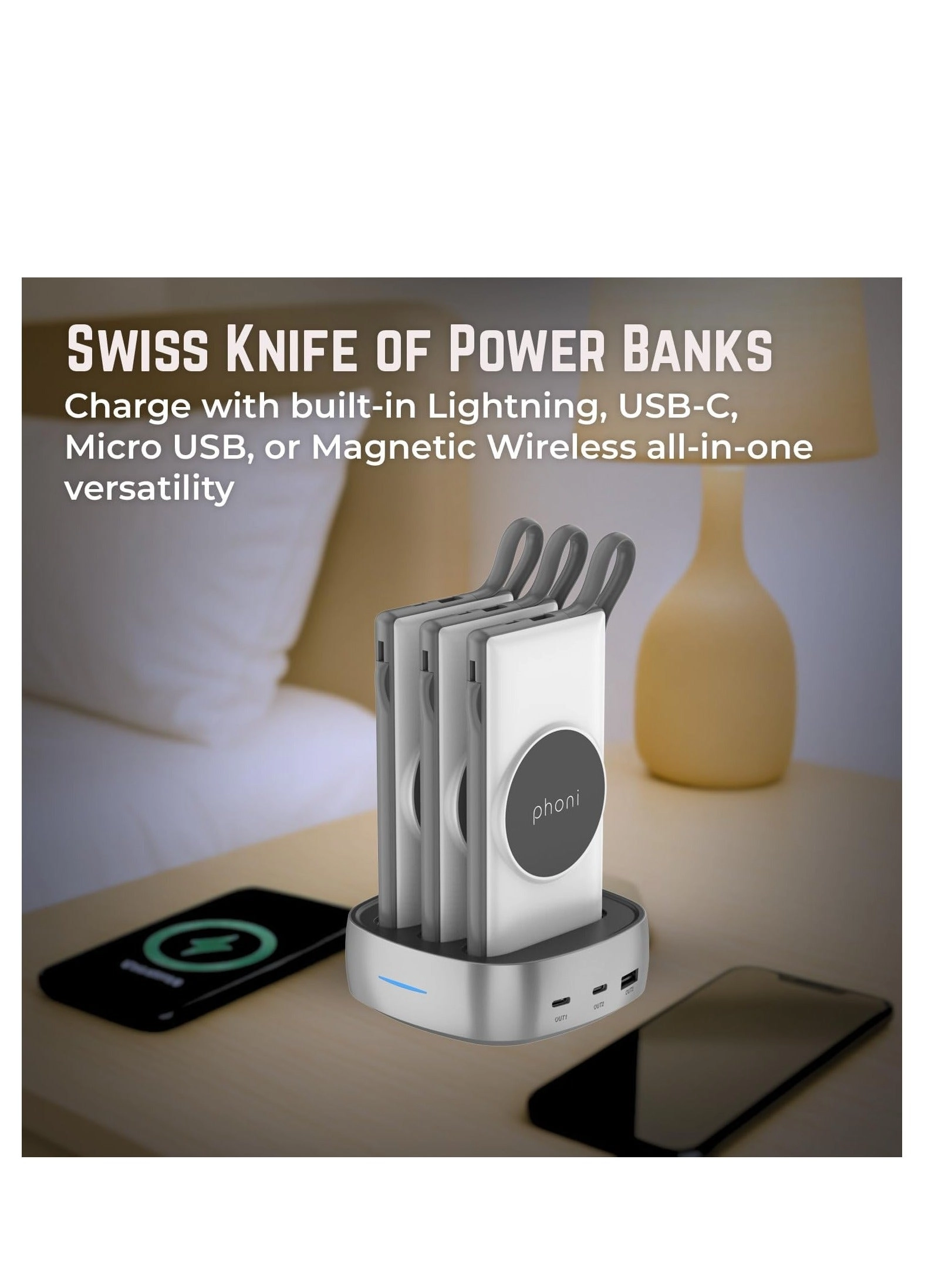 3 in 1 Magnetic Magsafe - 10000mAh 18W Fast-Charging Wireless charging