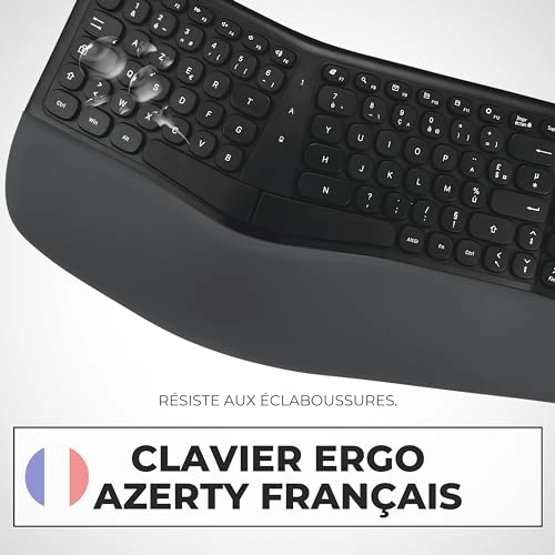 Ergonomic Wireless Keyboard - FR Wired/Wireless