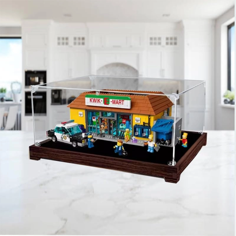 Clear Acrylic Display Case (71016) - Walnut Bottom 16.92x14.17x7.08in.