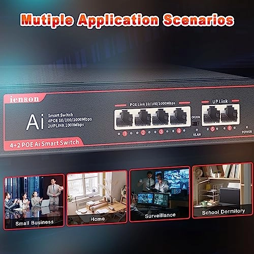 6 Ports Gigabit PoE|2xUPLINK 6-ports