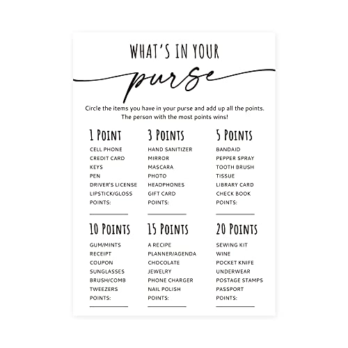 What's in Your Purse - Adult 30 piece(s)