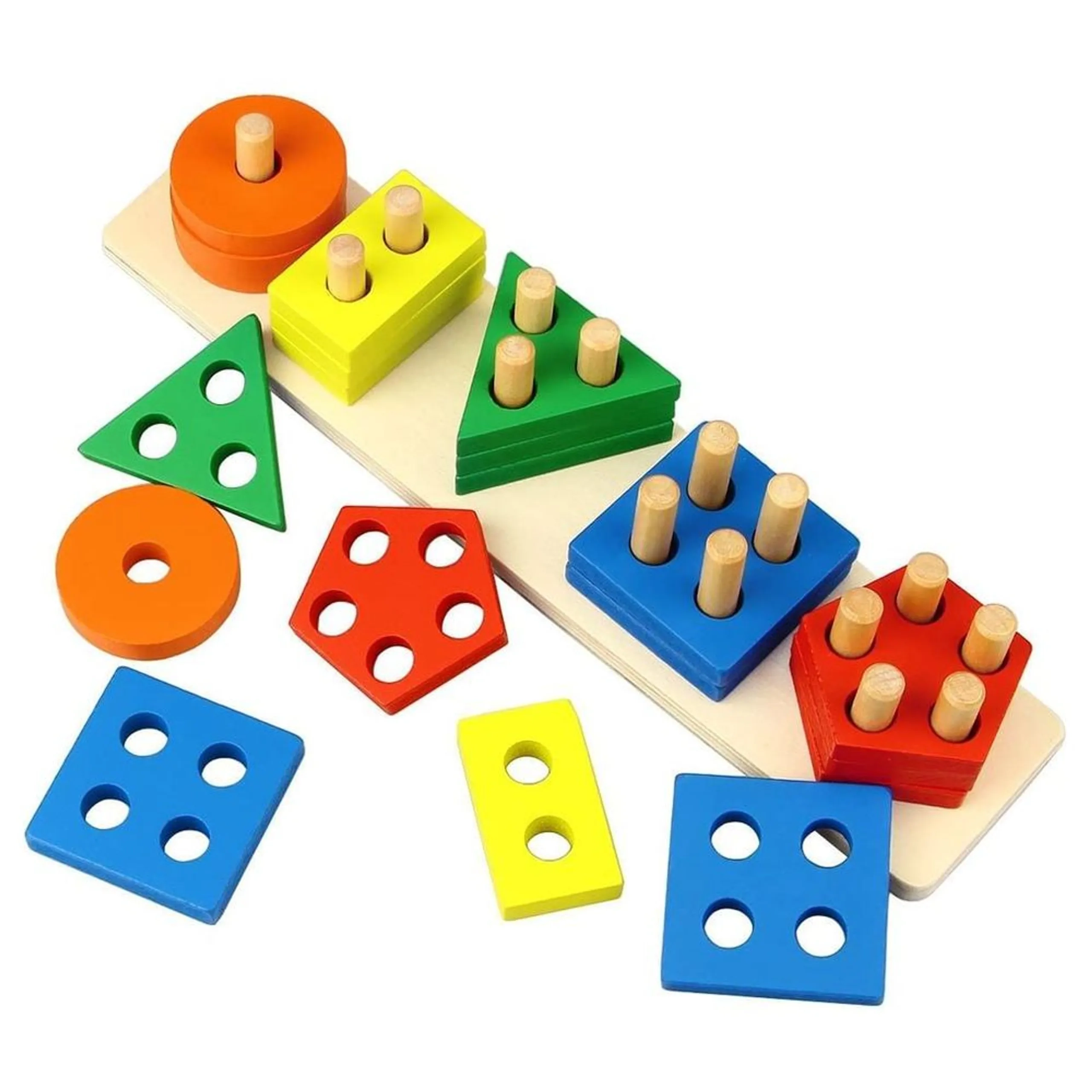 ESSEN Montessori Shape Sorting Stacking - Suitable for 3 years & above 21 pieces