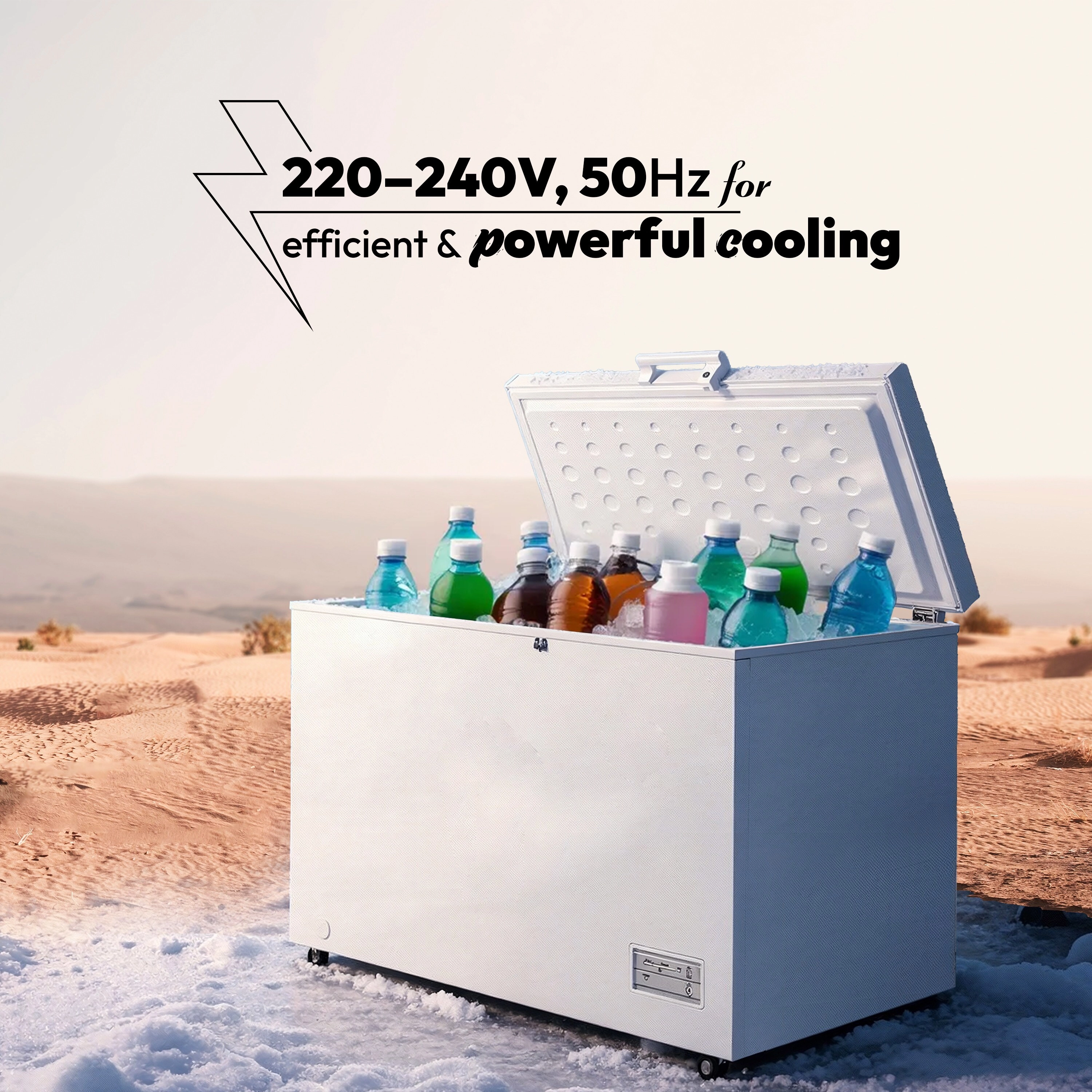 Chest Freezer - Single Door Adjustable Glass Shelves