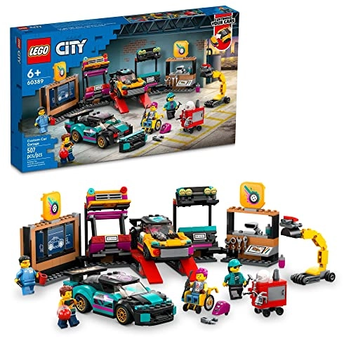 City Custom Car Garage (60389) - 2 Customisable Cars 4 Minifigures