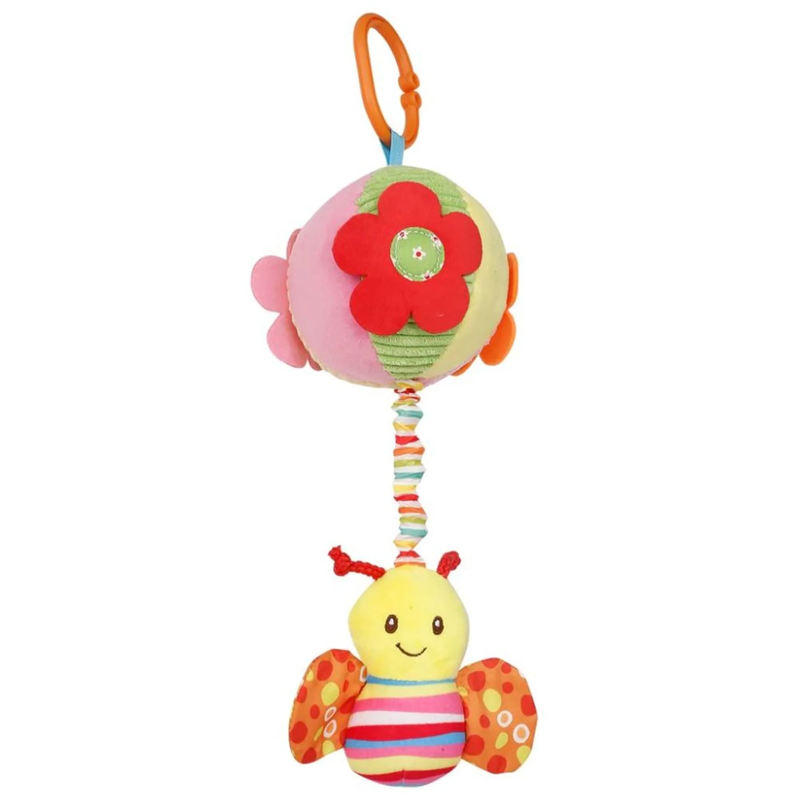 Hanging Rattle Toy - 3 months soft plush Honeybee