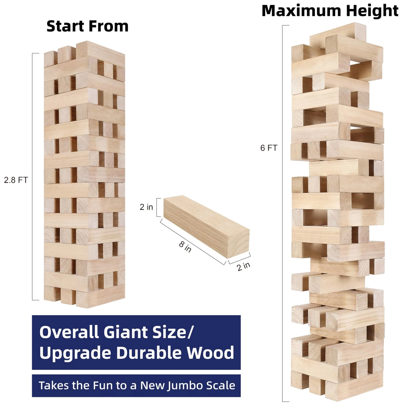 Giant Tumble Tower - Large 60pcs Wooden Carrying Bag