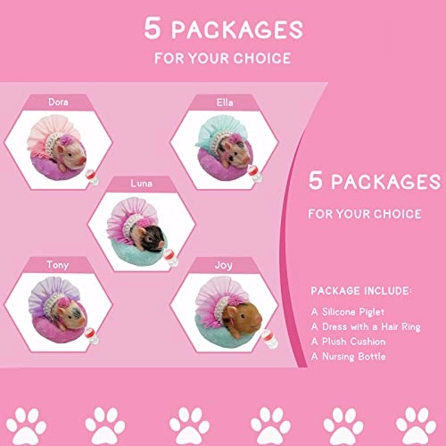 Piglet Tony 13 cm Silicone - Pink miniature