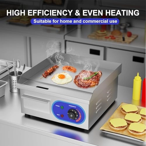 Electric Griddle - 1500W 14 inch Stainless Steel