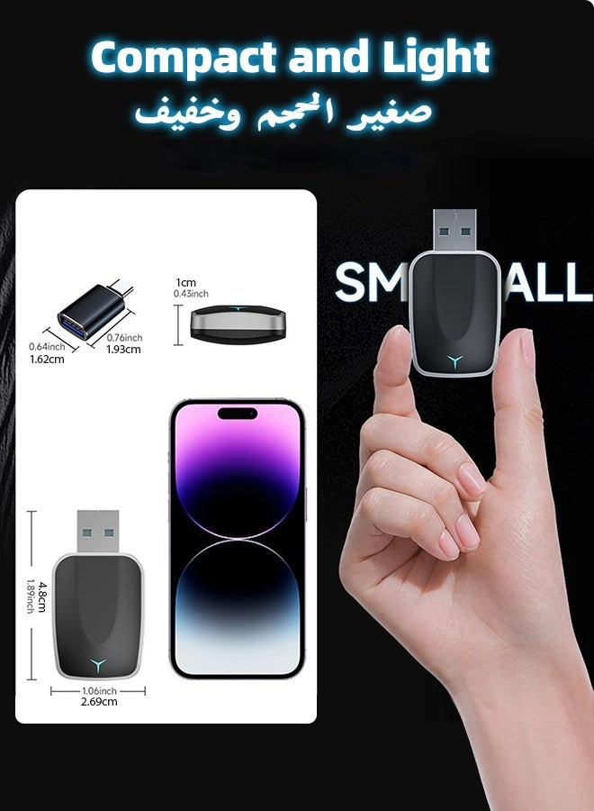 Wireless CarPlay Adapter - 2-in-1 Plug and Play