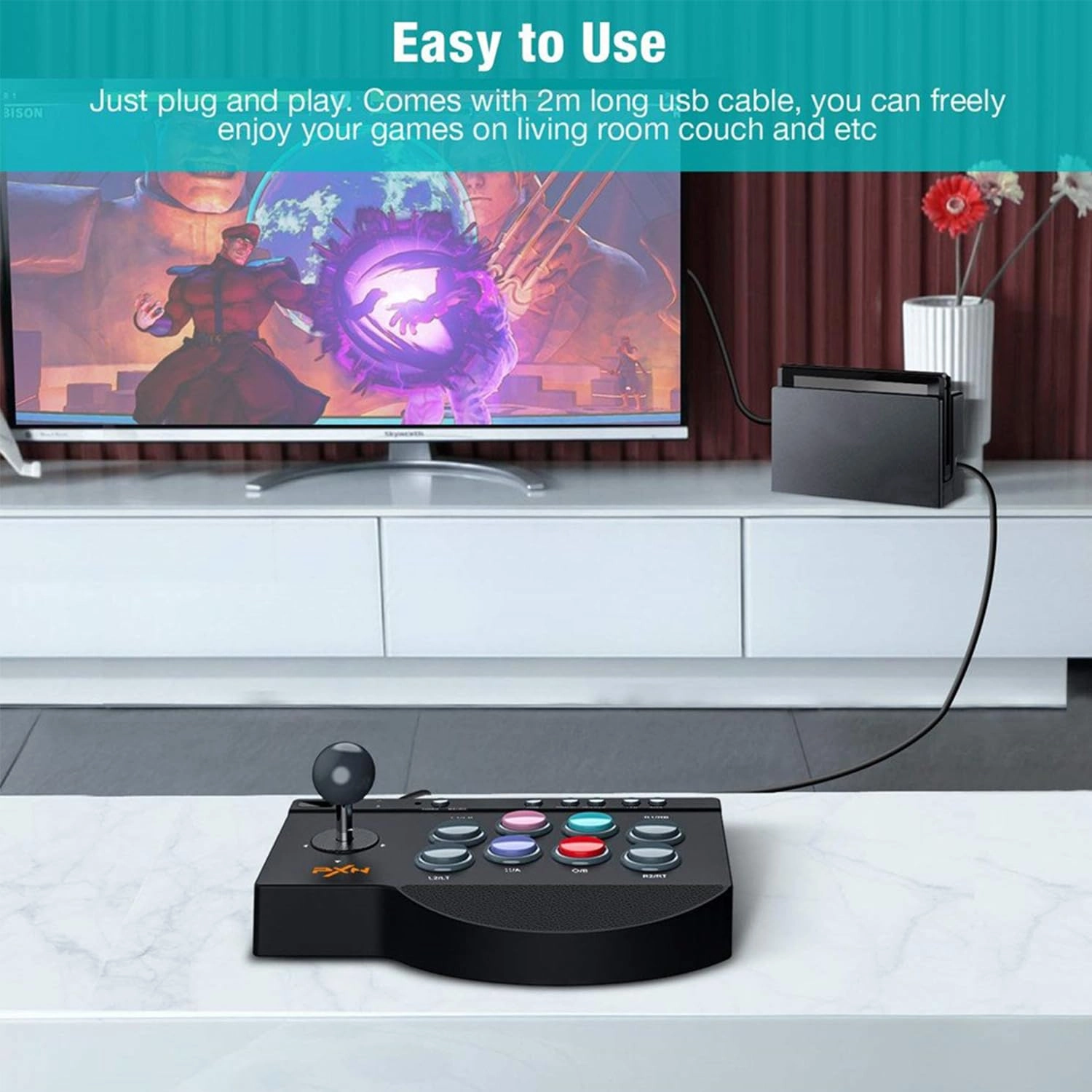 Arcade Joystick Game Controller - Black PC/PS3/PS4/X-ONE