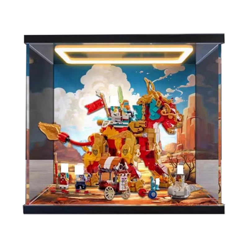 HCAEIOFJ Clear Acrylic Display Case (80066) - 30x15x25cm Background+top Light