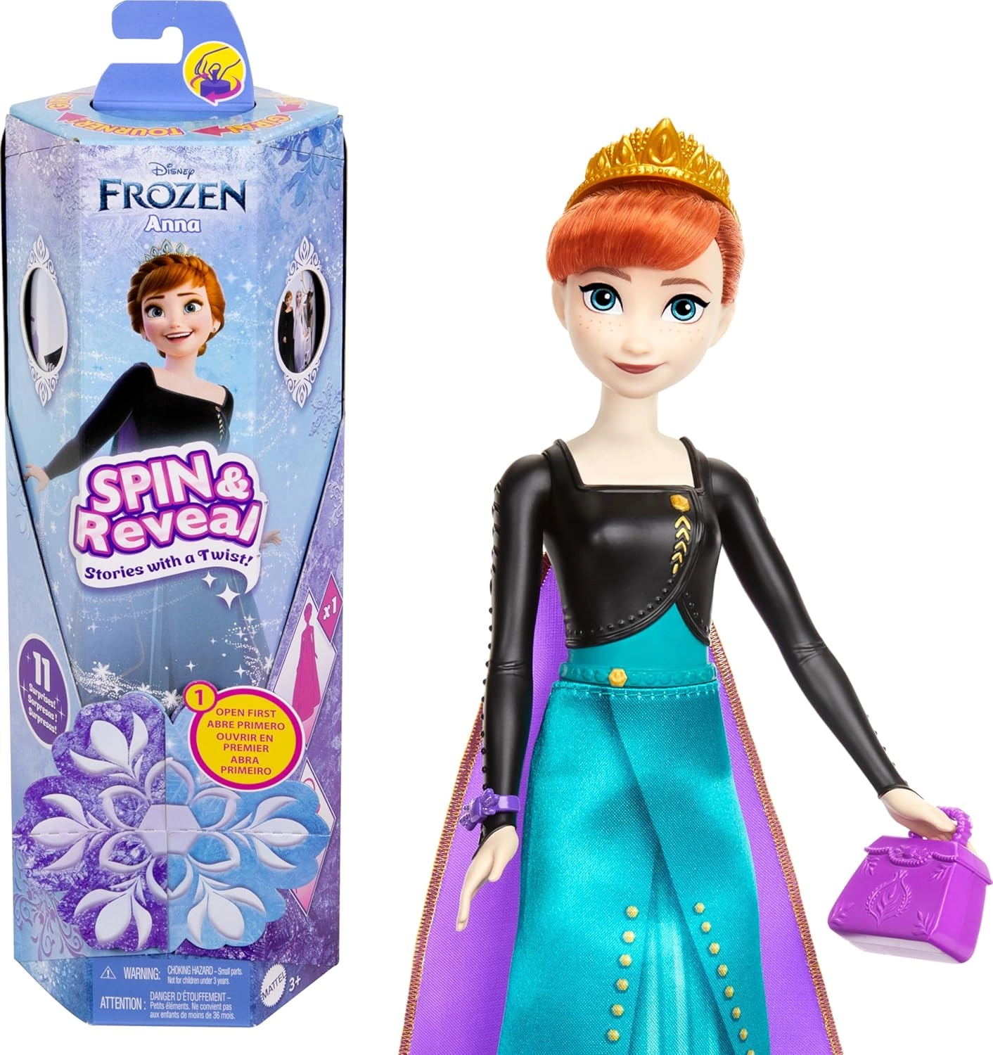 Mattel Anna Fashion Doll - Spin & Reveal 11 Surprises Play Scene Set